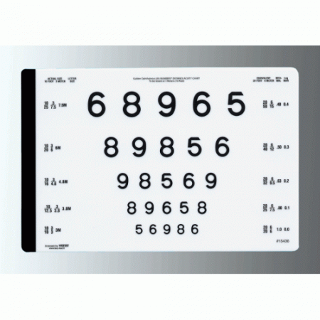 Illuminated Near Card System - LEA Numbers Near, Charts only to be used with system
